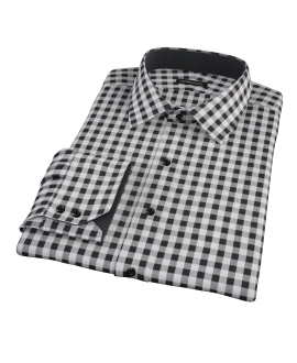 Black Large Gingham Custom Dress Shirt 