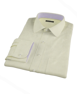Yellow End-on-End Stripe Men's Dress Shirt 