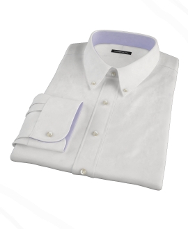 White Wrinkle Resistant 100s Broadcloth Custom Dress Shirt 