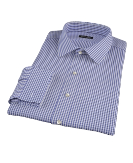 Small Blue 100s Gingham Fitted Dress Shirt 
