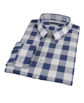 Extra Large Navy Gingham Dress Shirt 