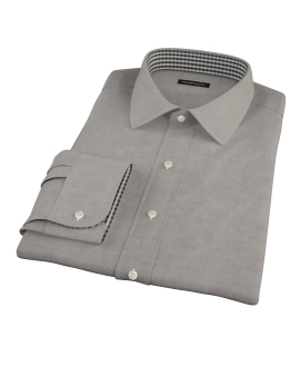 Black Heavy Oxford Cloth Fitted Shirt 