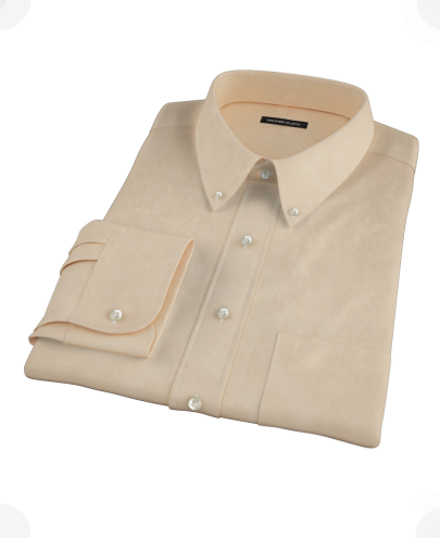 Orange End-on-End Fitted Dress Shirt 