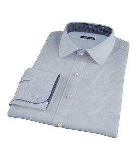 Light Blue Heavy Oxford Cloth Fitted Dress Shirt 