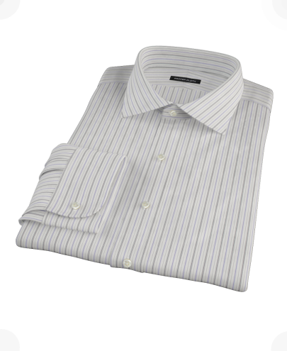 Lavender Charcoal Multi-stripe Custom Dress Shirt 