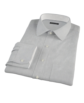 Charcoal End-on-End Stripe Men's Dress Shirt 