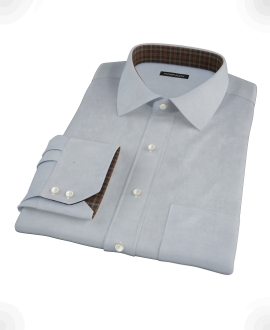Stormy Light Blue Pinpoint Custom Made Shirt 