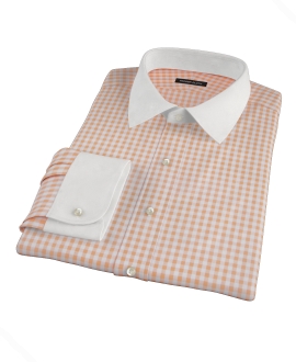 Medium Light Orange Gingham Tailor Made Shirt 