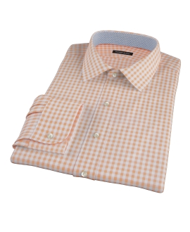 Medium Light Orange Gingham Tailor Made Shirt 