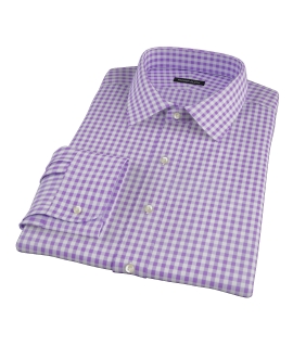 Medium Purple Gingham Fitted Shirt 