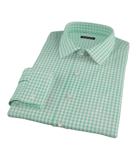Medium Light Green Gingham Tailor Made Shirt 