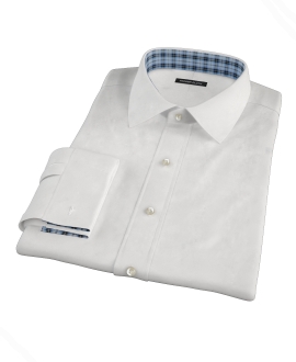 White Wrinkle Resistant Cavalry Twill Dress Shirt 