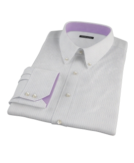 Blue and Brown Fine Satin Stripe Custom Made Shirt 