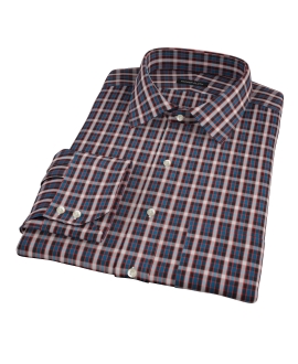Mandarin Ocean Plaid Dress Shirt 