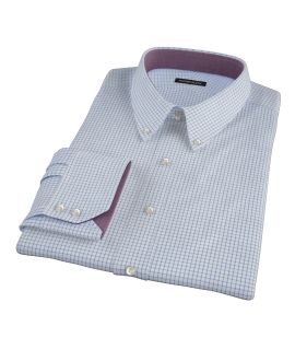 Light Blue Grid Custom Dress Shirt 