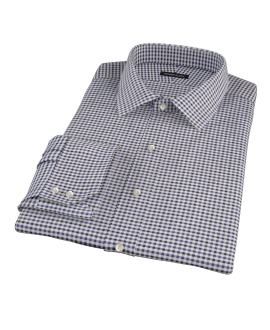 Blue and Black Gingham Twill Tailor Made Shirt 