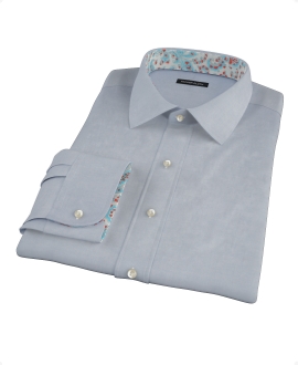 Bowery Navy Wrinkle-Resistant Pinpoint Fitted Shirt 