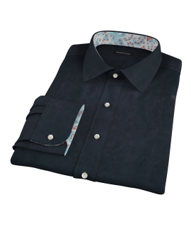 Navy Broadcloth Fitted Shirt 