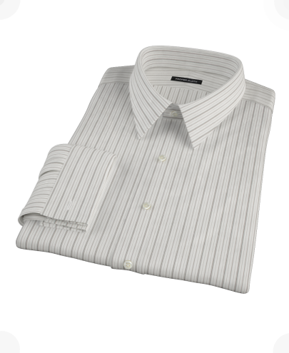 Charcoal Multi-Stripe Fitted Dress Shirt 