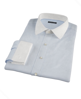 Bowery Light Blue Wrinkle-Resistant Pinpoint Fitted Dress Shirt 