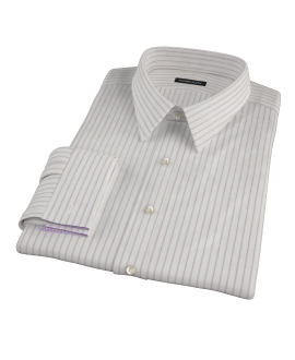 Japanese White and Lavender Custom Dress Shirt 
