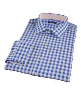 Royal Blue Large Gingham Custom Made Shirt 