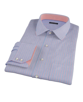 Light Blue and Pink Multi-Stripe Custom Dress Shirt 