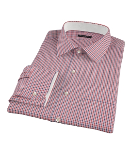 Red and Navy Mini Gingham Tailor Made Shirt 