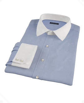 Blue Fine Twill Men's Dress Shirt 