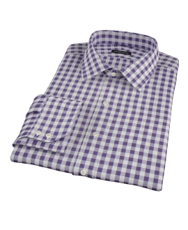 Eggplant Large Gingham Custom Dress Shirt 