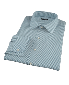 100s Dark Green Mini Gingham Tailor Made Shirt 