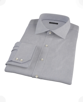 Blue End-on-End Fitted Dress Shirt 