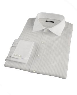 Lavender Gray Dobby Stripe Fitted Shirt 