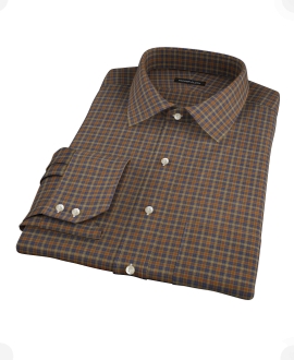 Brown Tartan Custom Made Shirt 