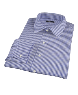 Small Blue 100s Gingham Custom Dress Shirt 