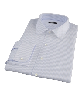 Light Blue Thin Stripe Heavy Oxford Fitted Shirt 