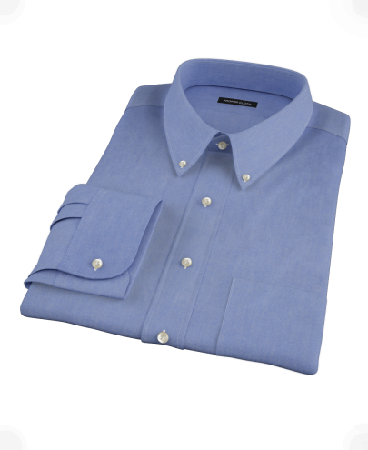Royal Blue Heavy Oxford Cloth Fitted Dress Shirt 