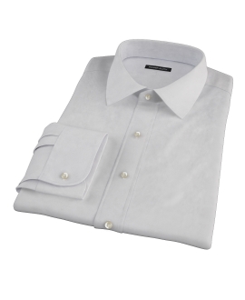 Bowery Light Gray Pinpoint Fitted Dress Shirt 