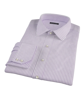 Greenwich Lavender Bordered Stripe Fitted Shirt 