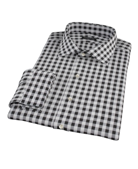 Black Large Gingham Custom Made Shirt 