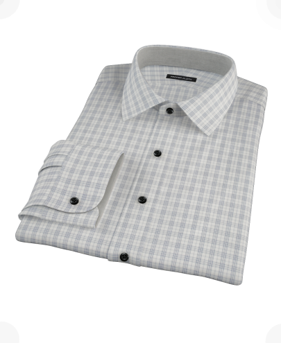 Complex Variegated Navy Check Custom Dress Shirt 
