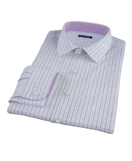 Light Blue and Navy Glen Plaid Tailor Made Shirt 