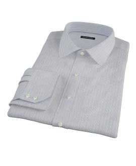 Japanese Light Blue Multi Stripe Fitted Dress Shirt 