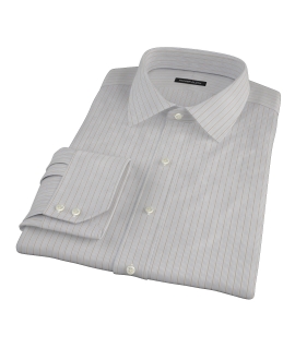 Tan and Blue Multi Stripe Men's Dress Shirt 