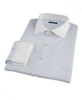 100s Light Blue Stripe Fitted Shirt 