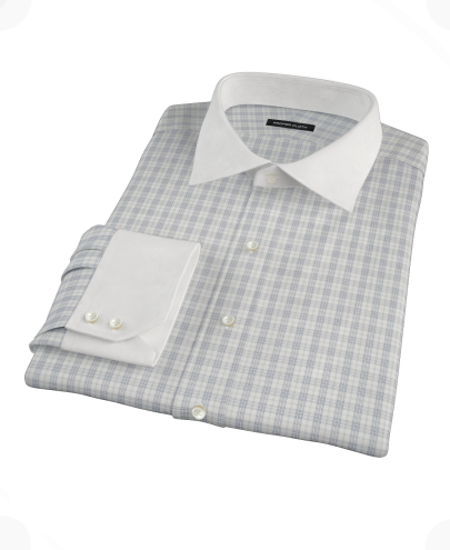 Complex Variegated Navy Check Custom Dress Shirt 