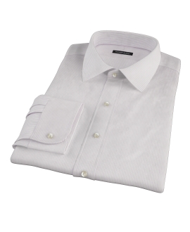 140s Lavender Wrinkle Resistant Stripe Fitted Dress Shirt 