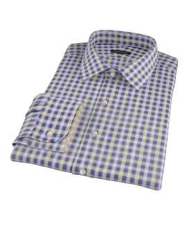Blue and Yellow Gingham Oxford Tailor Made Shirt 