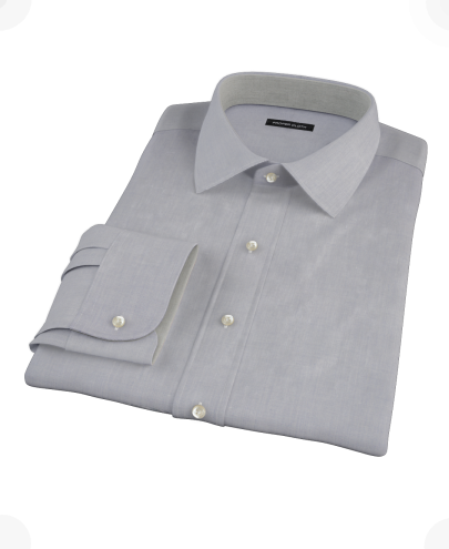 Blue End-on-End Fitted Dress Shirt 