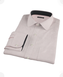 Pink Wrinkle Resistant Cavalry Twill Fitted Dress Shirt 